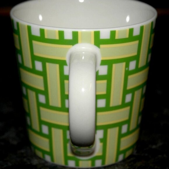 2006 Starbucks Lawn Chair Coffee Mug Green Yellow Retro Webbed Tea Cup - Picture 3 of 5